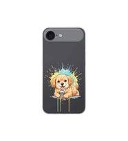 iPhone 17 Air ile Uyumlu Splash Köpek Tasarımlı Şeffaf Silikon Kılıf