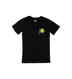 Indiana Pacers Cep Logo Tasarımlı Siyah Tişört