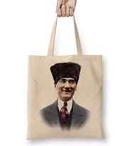 Mustafa Kemal Atatürk 06 Bez Çanta Uzun Saplı