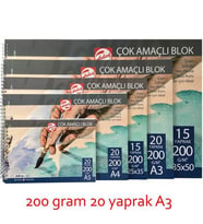 Talens Çok Amaçlı Resim Bloğu 200 gr 20 yp A3 