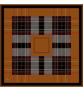 Ekose Desen Black Seri Twill Eşarp Eşarp Askısı ile Birlikte 90x90 cm Taba Siyah