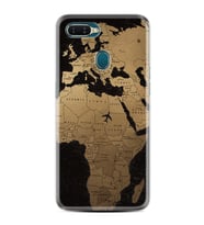 Oppo A5S A15 A16 A54 A55 A73 A74 Kılıf Desemli Silikon Map Planet 1656