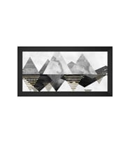 Soyut Şekiller Motifli Kanvas Tablo 80 x 110 cm Siyah Çerçeve