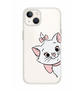 Iphone 15 Uyumlu Marie Kedicik Desenli Şeffaf Telefon Kılıfı