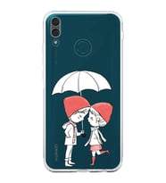 Huawei Y9 2019 Uyumlu Kamera korumalı Kapak Aşk Tasarımlı  Şeffaf Kılıf