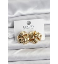 Pirinç Sarmal Gold Renk Kadın Küpe