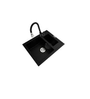POLEX Cristalüx Granit Eviye P-04+Spiralli Siyah