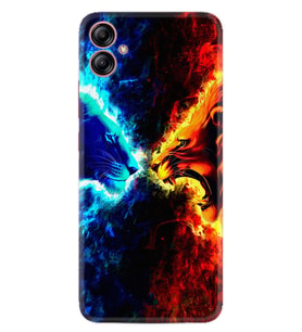 Samsung Galaxy A05 Kılıf Silikon Desen Özel Seri Red Blue Leon 1714