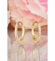925 Ayar Gümüş Gold Halka Küpe