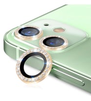 Binano Iphone 11/12/12 Mini Taşlı Gold Kamera Koruyucu
