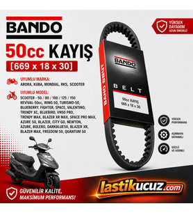 BANDO 50cc Scooter Varyatör Kayışı 669x18x30 Arora Kuba Mondial RKS 50 80 100 125 150 Uyumlu