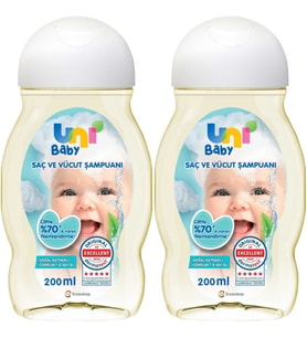 Uni Baby Bebek Saç ve Vücut Şampuanı 200ML Klasik (2 Li Set)