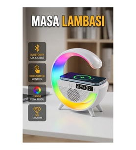 15W Kablosuz Şarj Özellikli 13 Renkli LED Masa Lambası ve Akıllı Gece Aydınlatma