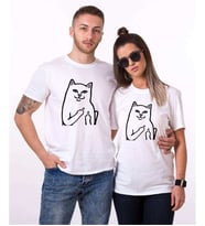 Tshirthane Kedi Kız Erkek Sevgili Kombinleri Tshirt Kombini (Tek Ürün Fiyatıdır.)