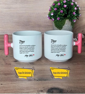 Teyze Kupa Bardak T Pembe Kulplu Teyzeye Doğum Günü Hediyesi