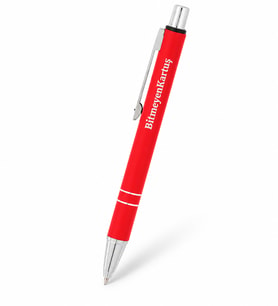 BK Gift Firmalara Özel İsimli Kırmızı Metal Tükenmez Kalem, Model 1 – 1 Adet
