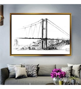 Altın Çerçeveli dekoratif tablo l1138 (Gold)