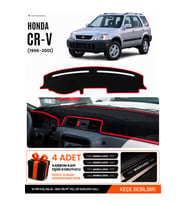 HONDA CR-V (1996-2001) Uyumlu Torpido Örtüsü Torpido Kılıfı - Siyah Kırmızı