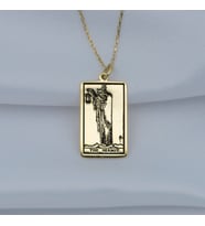 Kişiye Özel 925 Ayar Gümüş The Hermit Tarot Kolye (Gold)