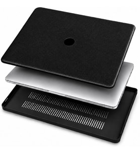 MacBook Pro 14 İnç Kılıfı Simli Sert Kapak Hard Case, M5 M4 M3 M2 M1 Pro Max Uyumlu, A2442 A2779 A2918 A2992 A3112 A3185 A3401 A3434 A3426 A3427, İnce Dokulu Siyah