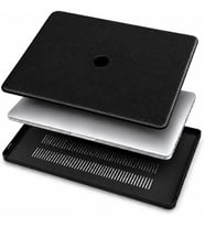 MacBook Pro 14 İnç Kılıfı Simli Sert Kapak Hard Case, M5 M4 M3 M2 M1 Pro Max Uyumlu, A2442 A2779 A2918 A2992 A3112 A3185 A3401 A3434 A3426 A3427, İnce Dokulu Siyah
