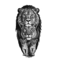 Lion Family Aslan Ailesi Sticker Araba, Motorsiklet, AraçEtiket Cam Sticker 19CM