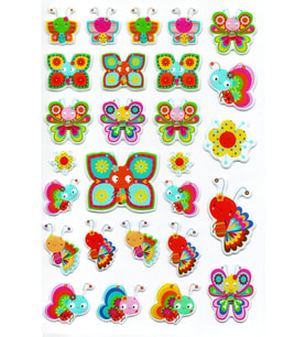 Sticker Kabartmalı A4 boyutunda Stiker Defter, planlayıcı etiket (Lim007) - Sevimli Kelebekler