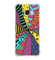 PrintiFy Samsung Galaxy S8 Uyumlu Retro Color 4 Baskılı Şeffaf Köşe Korumalı Antişok Kılıf