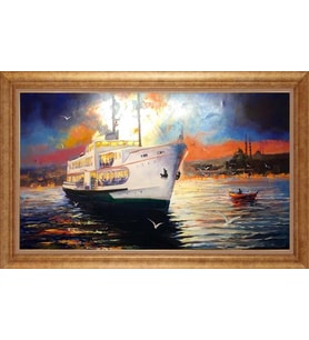 ALTIN ÇERÇEVELİ PASPARTULU TABLO CR1991