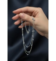 Nazar Boncuklu Kolye Zincir 925 Ayar Gümüş (Silver)