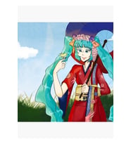 Kimono Miku Tablo Ahşap Poster Dekoratif