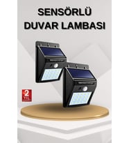 Solar Sensörlü Duvar Lambası Bahçe Lamba 20 Led Işık - Lisinya
