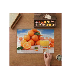 Taze Portakallardan Meyve Suyu Tasarımı 240 parça Ahşap Puzzle Ahşap Kutuda MP01779