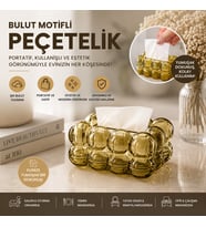 19X13X9CM KAHVERENGİ ŞEFFAF YAYLI MASAÜSTÜ BUBBLE DEKORATİF BULUT PEÇETELİK (5680)