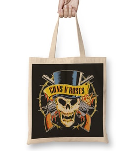 Gunsn Roses Skull Logo Bez Çanta Uzun Saplı