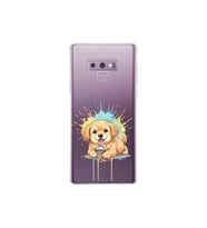 Samsung Galaxy Note 9 ile Uyumlu Splash Köpek Tasarımlı Şeffaf Silikon Kılıf