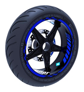 Reflektif Mavi Moto GP İç Dış Jant Şeridi Takım Sticker Çınar Extreme