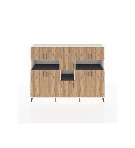 Hyperion Dolap 14 Raflı 10 Kapaklı 220x44x163 Aytaşı-Çam/Antrasit