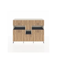 Hyperion Dolap 14 Raflı 10 Kapaklı 220x44x163 Aytaşı-Çam/Antrasit