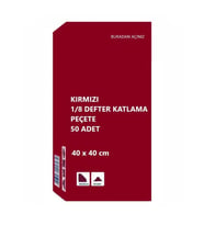Omnisoft 40x40 cm 1/8 Defter Katlama Servis Peçetesi 50 Adet Kırmızı