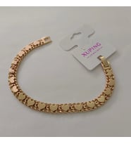 Xuping VIP Kaliteli Antialerjik Tamboy Sıralı Kalp Motifli Rose Gold Bileklik