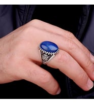 Lapis Taşlı 925 Ayar Gümüş Yüzük (Mavi)