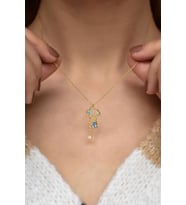 925 Ayar Gümüş Gold Kaplama Rain Cloud Kolye Uvps102262