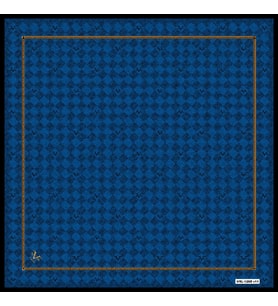 Geometrik Desen Black Seri Twill Eşarp Eşarp Askısı ile Birlikte 90x90 cm İNDİGO