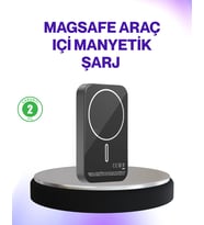 Mıknatıslı Magsafe Uyumlu Araç Tutucu Kablosuz Şarj Destekli