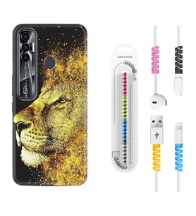 Tecno Spark 6 6 Go 8C 8 Pro 7 7 Pro Kılıf Kablo Koruma Spiral Silikon Leon 1323