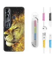 Tecno Spark 6 6 Go 8C 8 Pro 7 7 Pro Kılıf Kablo Koruma Spiral Silikon Leon 1323