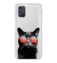 PrintiFy Samsung Galaxy M51 ile Uyumlu Kedi 3 Kamera Korumalı Şeffaf Kılıf
