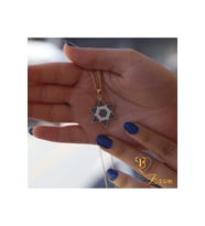 Davut Yıldızı Kolye – Yahudi Gümüş Kolye, Kadınlar İçin Manevi Kolye, Safir Taş (Gold)
