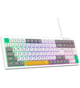 Pure Kablolu Oyuncu Klavyesi RGB Aydınlatmalı Beyaz/Gri
